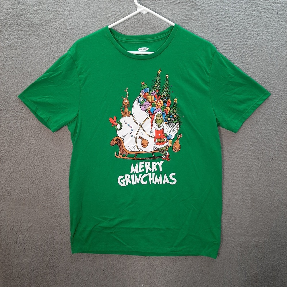 Old Navy Shirt Adult Large‎ Green The Grinch Christmas Xmas Holiday Winter
